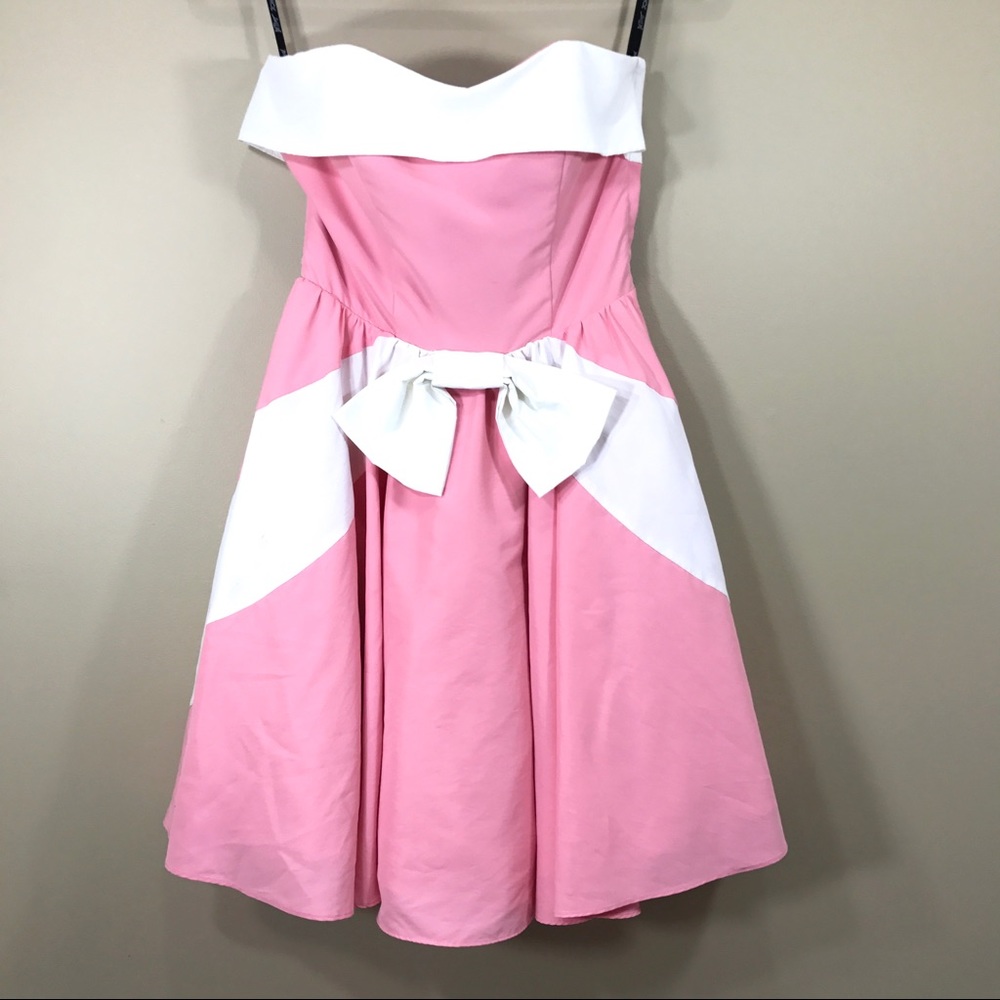 Betsey Johnson baby pink strapless dress, size 2